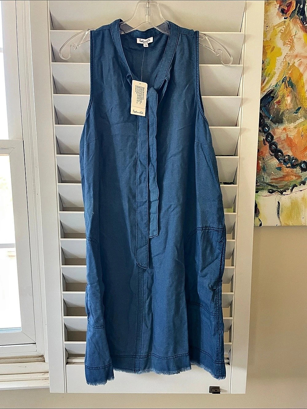 Splendid Sleeveless Super Soft Denim Dress in Blue Size Medium NWT